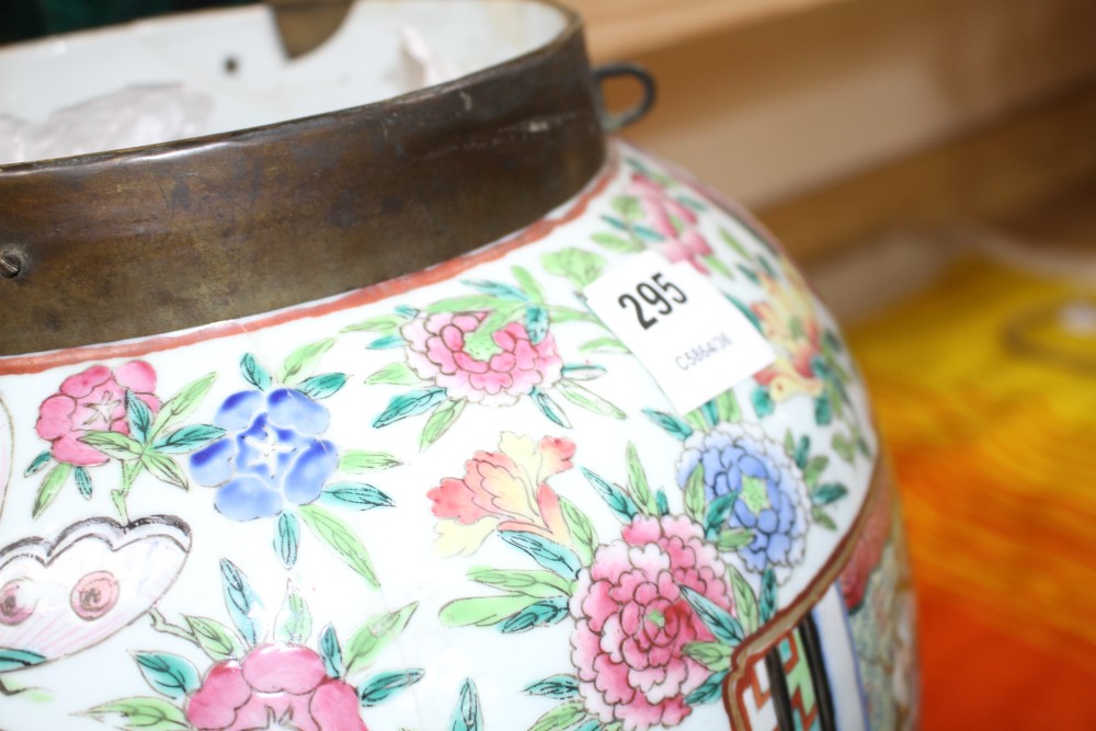 A large 19th century Chinese baluster jar and cover